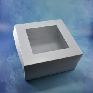 CAJA DE CARTULINA CON VISOR MEDIANA