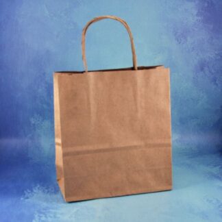 BOLSA DE PAPEL MADERA CON MANIJA 18X20X8