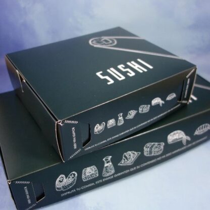 CAJA PARA SUSHI CON DIVISIONES 25/30 PIEZAS NEGRA - Image 4