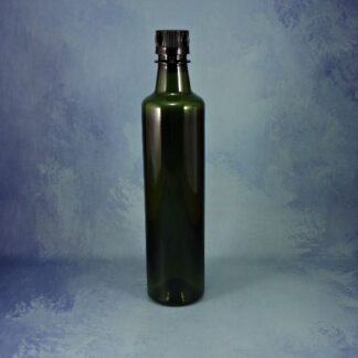 BOTELLA PET SLIM VERDE OLIVO CON TAPA E INSERTO 500CC