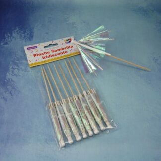 PINCHE COCKTAIL SOMBRILLA IRIDISCENTES X 8U