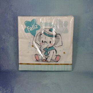 SERVILLETAS DE PAPEL X 20 U ELEFANTE CELESTE