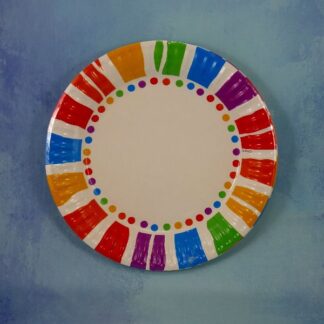 PLATO DE POLIPAPEL MULTICOLOR 17 CM X 6 U