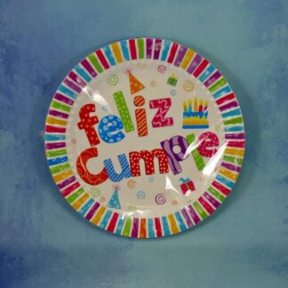 PLATO DE POLIPAPEL FELIZ CUMPLE 17 CM X 6 U