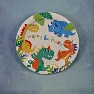 PLATO DE POLIPAPEL DINO 17 CM X 6 U