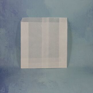 BOLSA DE PAPEL ANTIGRASA CON FUELLE BLANCA 13 X 15 X 4,5 CM