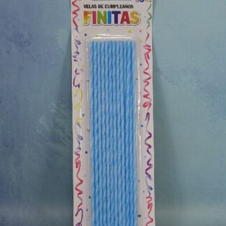 VELAS FINITAS 17CM CELESTE X24