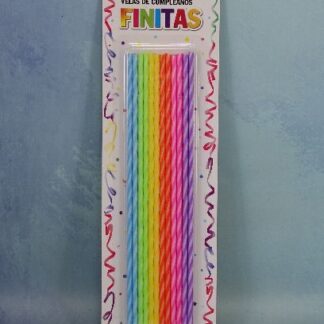 VELAS FINITAS 17CM MULTICOLOR X24