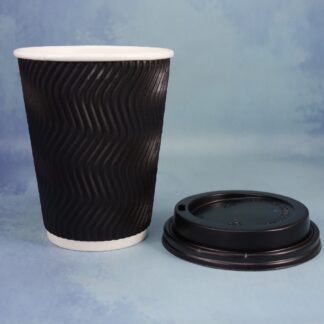 VASO POLIPAPEL NEGRO TORNEADO 12 OZ