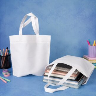 BOLSAS DE TELA CON ASA COLOR BLANCA