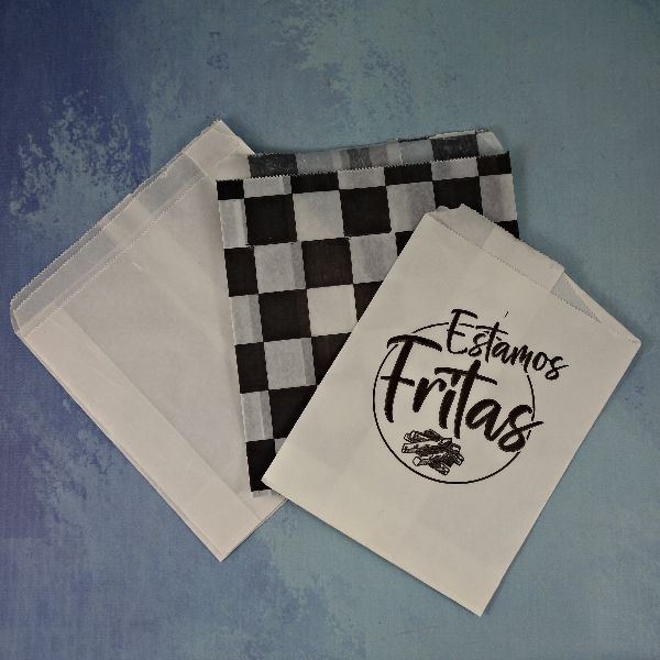 BOLSA DE PAPEL ANTIGRASA SIN FUELLE IMPRESA 11 X 14 CM - Imagen 2