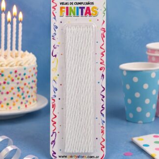 VELAS FINITAS 17CM BLANCA X24