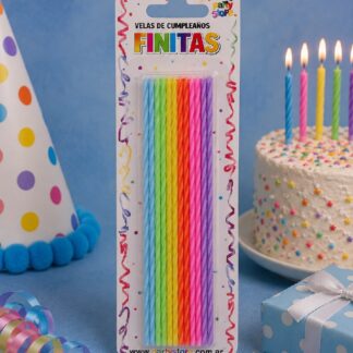 VELAS FINITAS 17CM MULTICOLOR X24