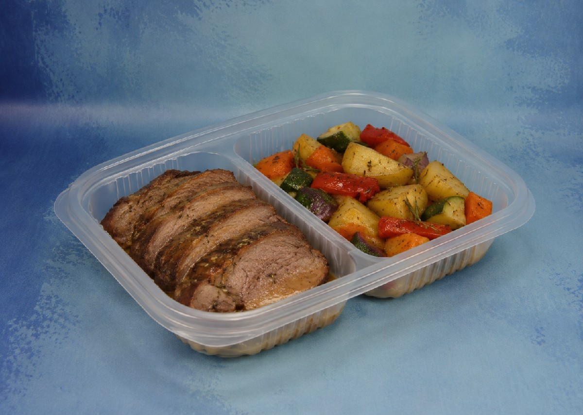BANDEJA 105 PP RECTANGULAR CON DIVISION